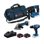Bosch 18V set alata | GSB + GBH + GWS + 2x 4.0Ah baterije